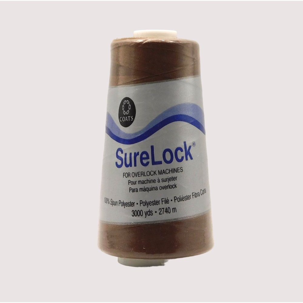Coats Surelock Overlock Machine Polyester Thread 3000 Yards Dark Brown